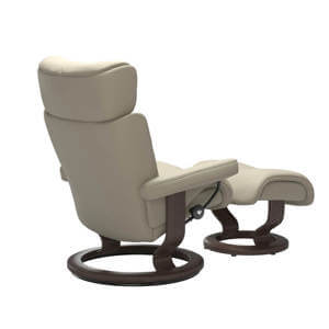 Magic Classic Chair with Footstool Leather